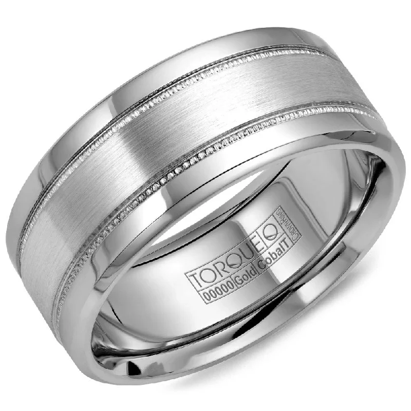 Torque Cobalt & Gold Collection 9MM Wedding Band with White Gold Center CW022MW9