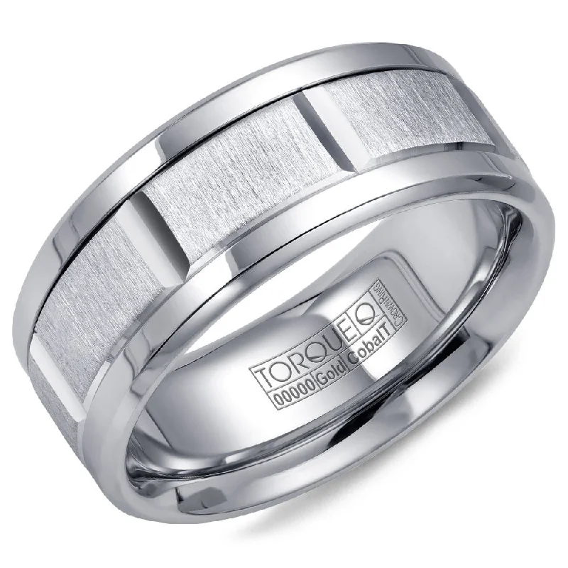 Torque Cobalt & Gold Collection 9MM Wedding Band with White Gold Center CW043MW9