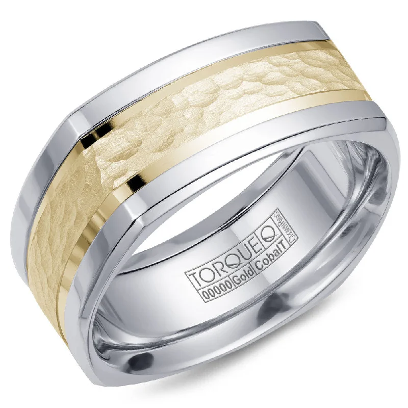 Torque Cobalt & Gold Collection 9MM Wedding Band with Yellow Gold Center CW052MY9